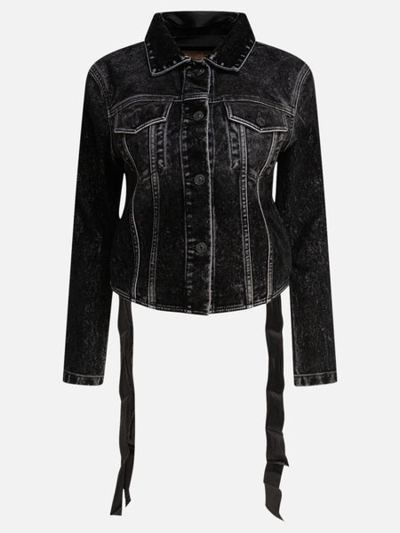 Balenciaga Denim jacket with laces 831697 Black - Women | VIETTI
