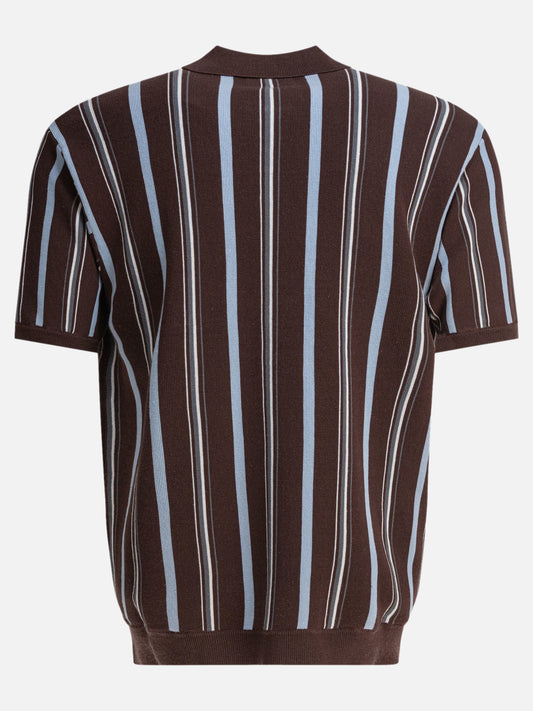Beams Plus Polo shirt with zipper 15280206_S Brown 2
