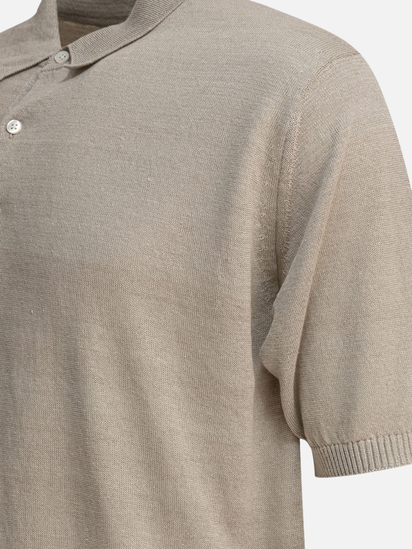 Polo con bottoni Solid colour  Grigio - Beams Plus Uomo | PDP | VIETTI Online Store | Zoom-Modal_4
