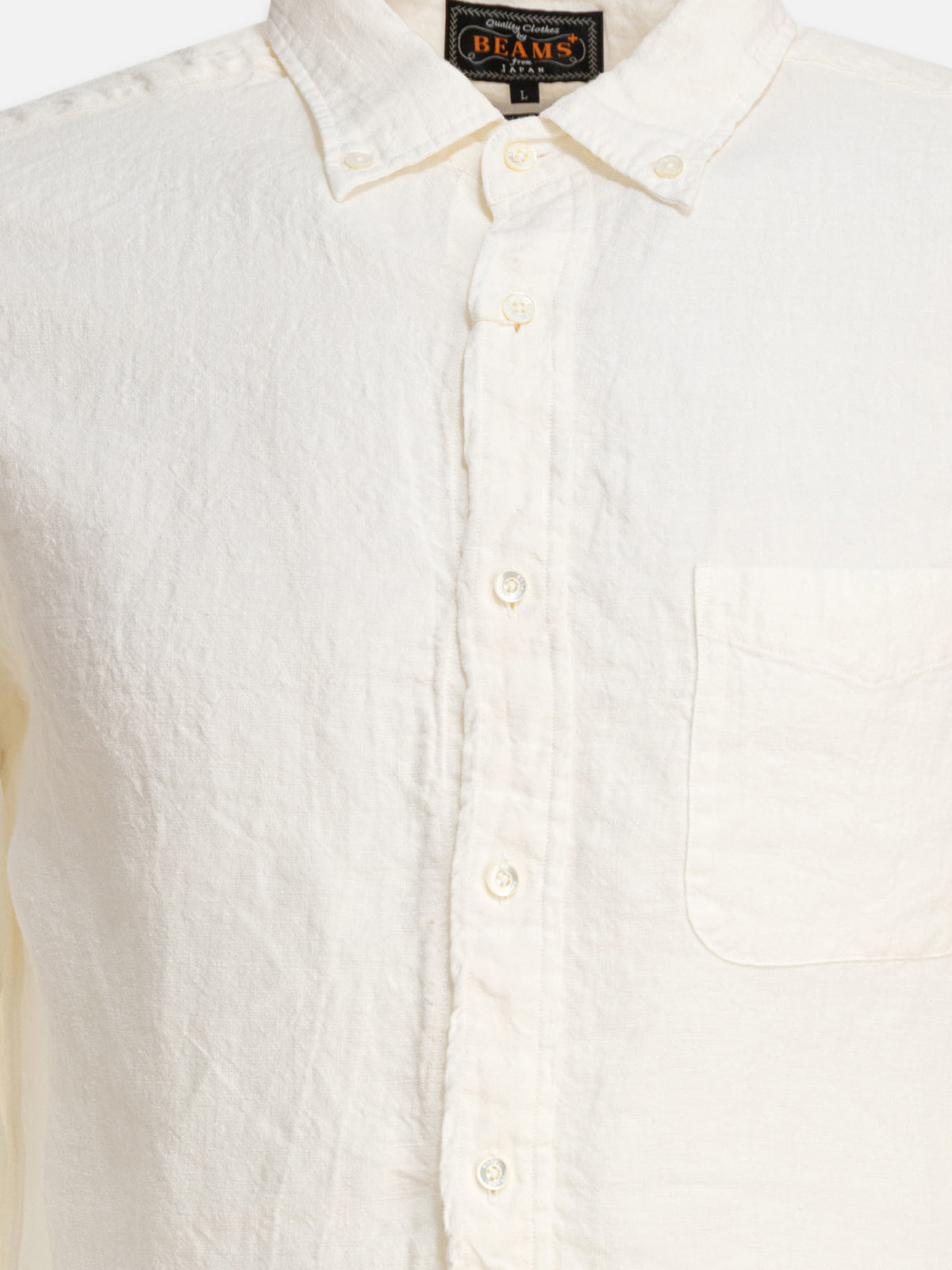 Beams Plus "Linen Solid" Shirt White
