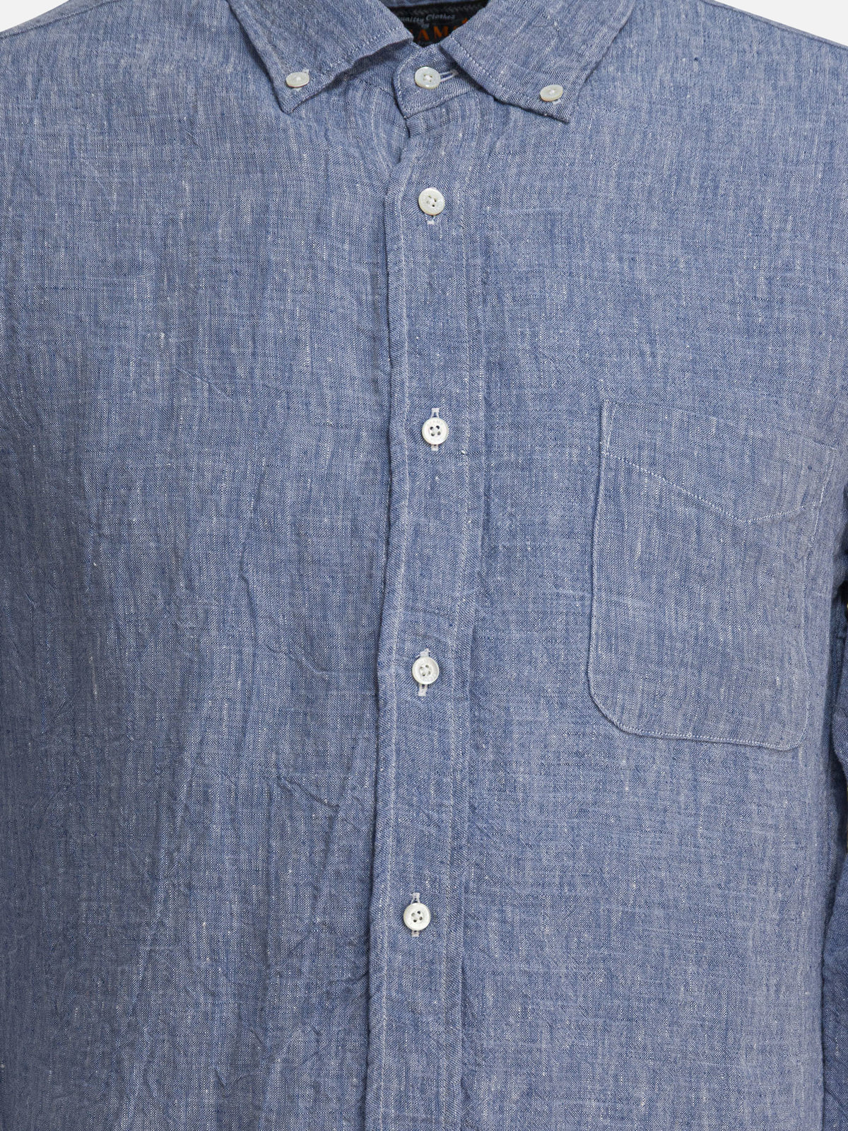 Beams Plus "Linen Solid" Shirt Blue - VIETTI