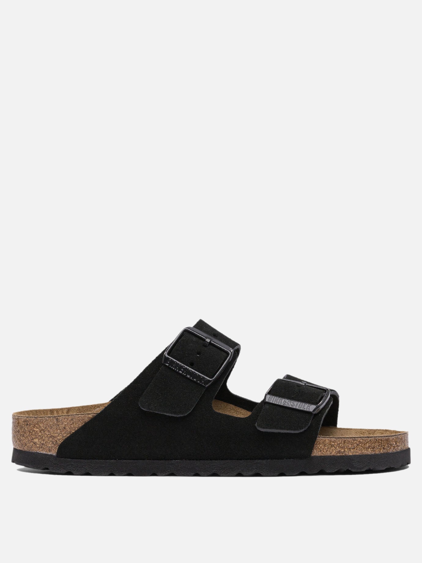 Flat sandals 100% suede - 100% rubber  Black - Birkenstock Women | PDP | VIETTI Online Store | thumbnail