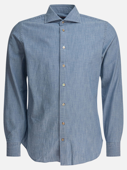 Camicie casual Solid colour  Azzurro - Borriello Uomo | PDP | VIETTI Online Store 
