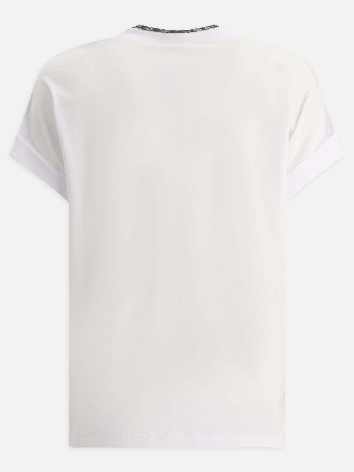T-shirt scollo a V Solid colour  Bianco - Brunello Cucinelli Donna | PDP | VIETTI Online Store | Zoom-Modal_2
