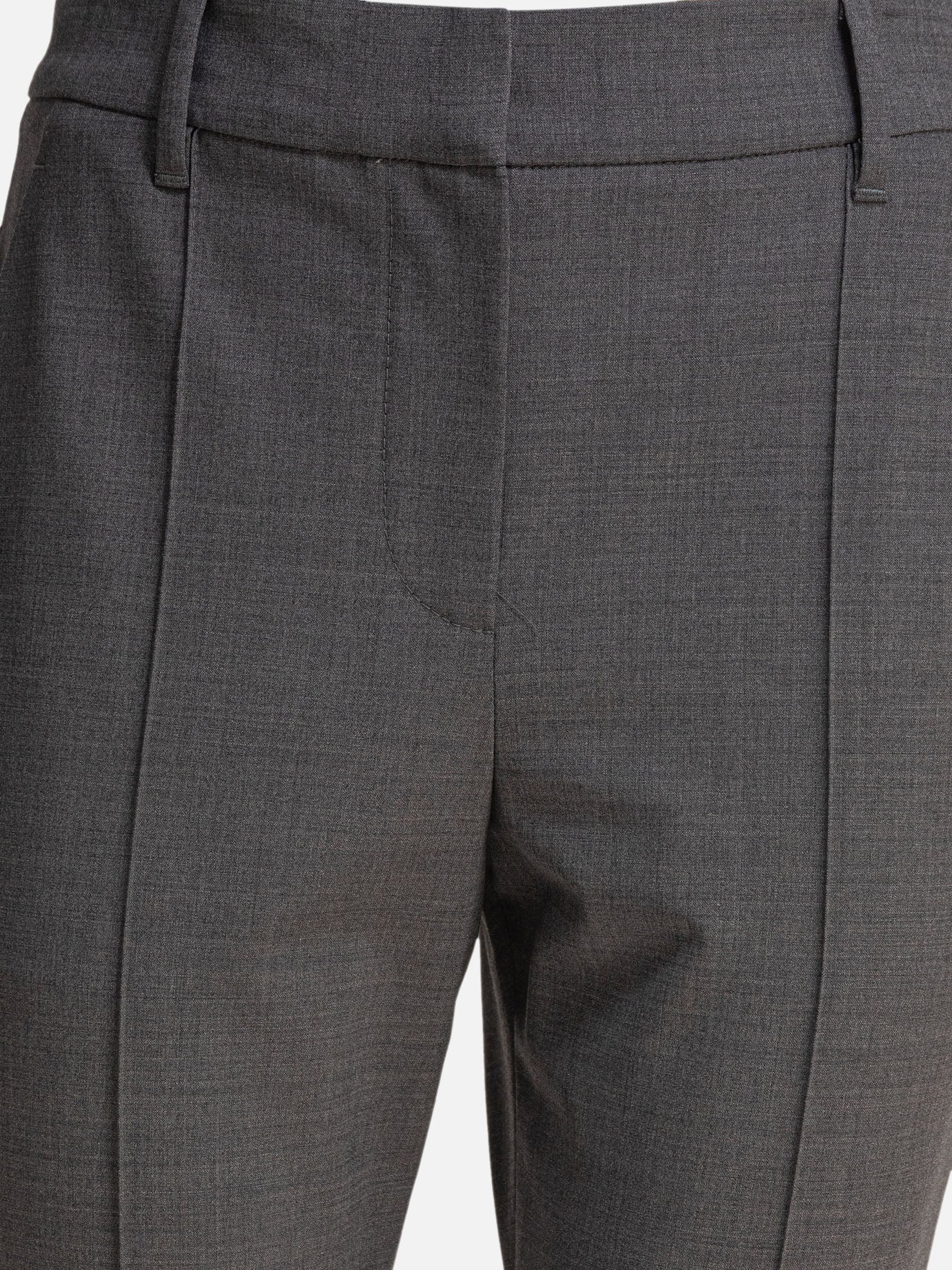 Tailored trousers Solid colour  Grey - Brunello Cucinelli Women | PDP | VIETTI Online Store | Zoom-Modal_3
