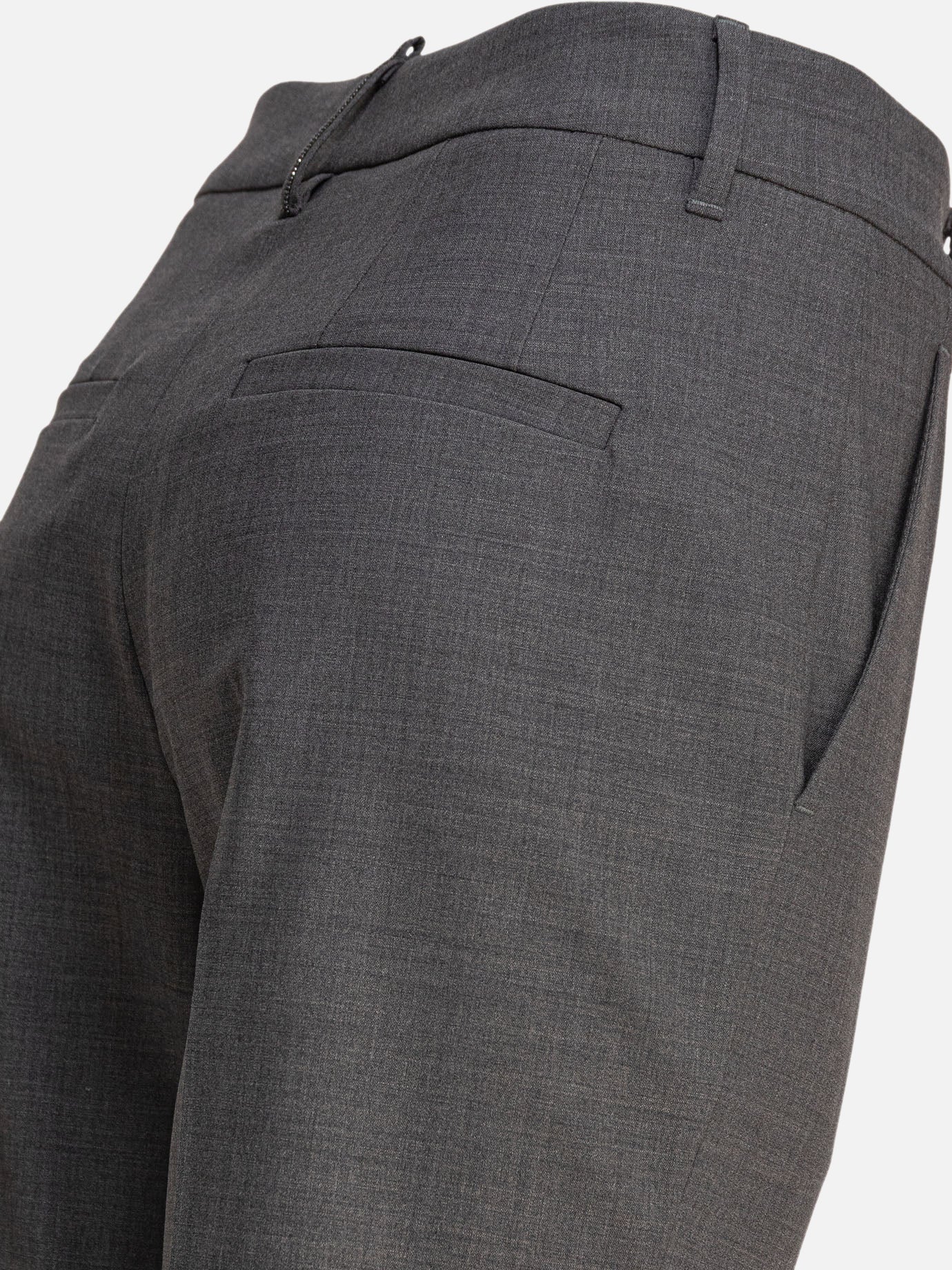 Tailored trousers Solid colour  Grey - Brunello Cucinelli Women | PDP | VIETTI Online Store | thumbnail_4
