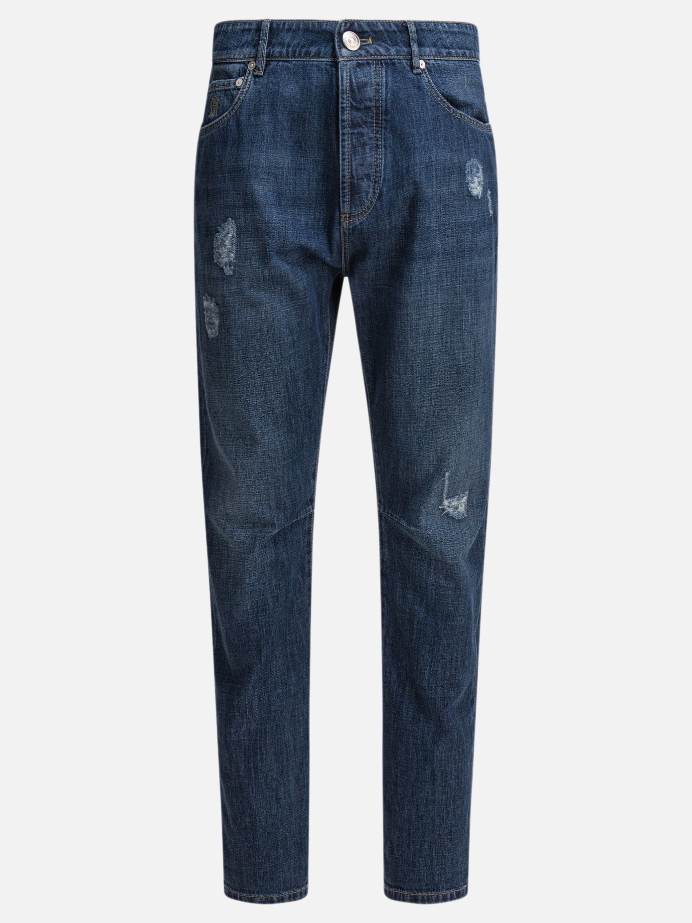 Jeans a gamba dritta Denim  Blu - Brunello Cucinelli Uomo | PDP | VIETTI Online Store | Zoom-Modal
