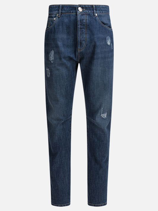 Jeans a gamba dritta Denim  Blu - Brunello Cucinelli Uomo | PLP | VIETTI Online Store 

