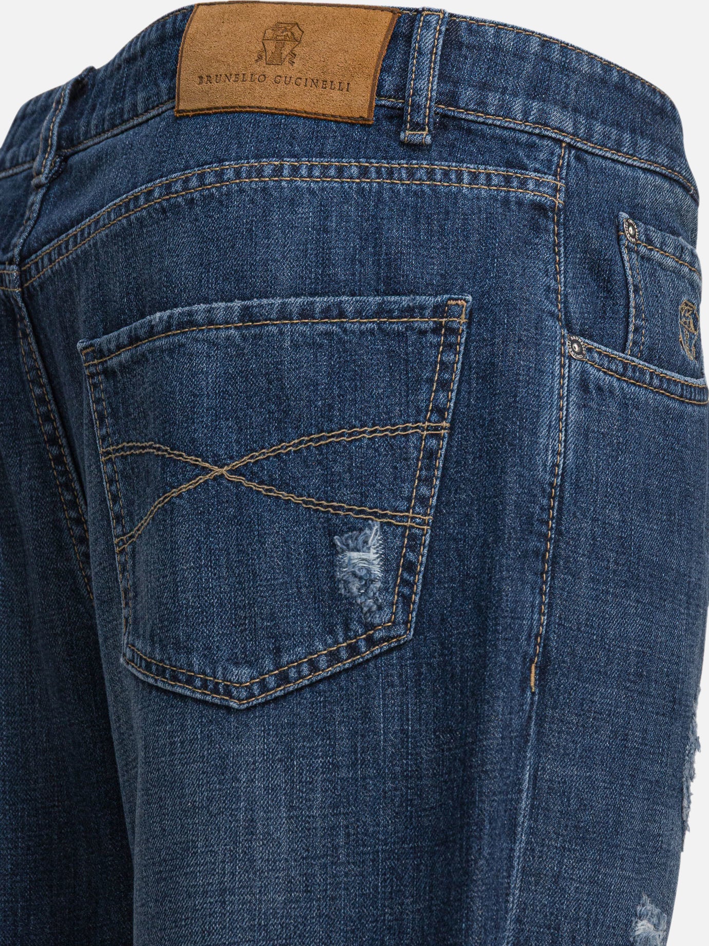 Jeans a gamba dritta Denim  Blu - Brunello Cucinelli Uomo | PDP | VIETTI Online Store | thumbnail_4