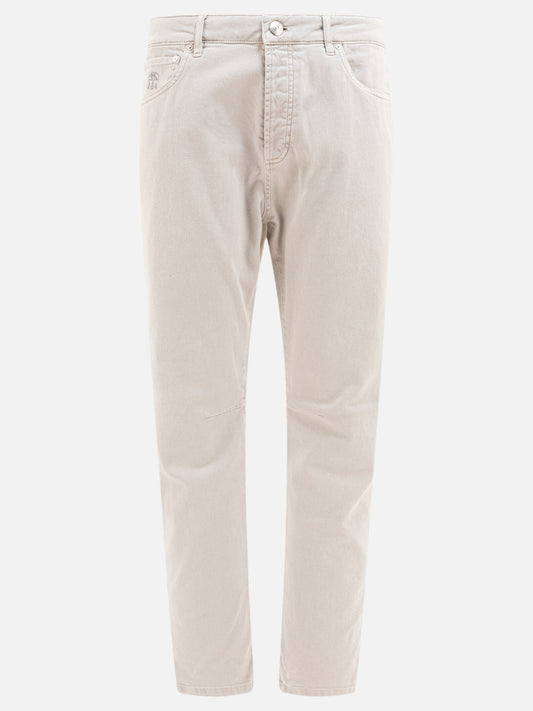Jeans a gamba dritta Solid colour  Grigio - Brunello Cucinelli Uomo | PLP | VIETTI Online Store 
