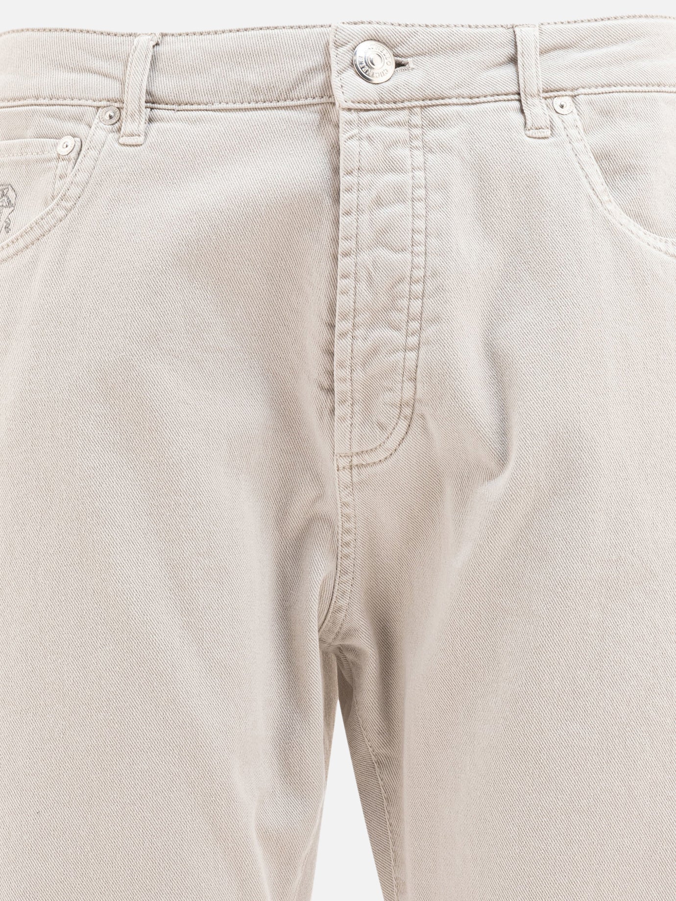 Jeans a gamba dritta Solid colour  Grigio - Brunello Cucinelli Uomo | PDP | VIETTI Online Store | thumbnail_3