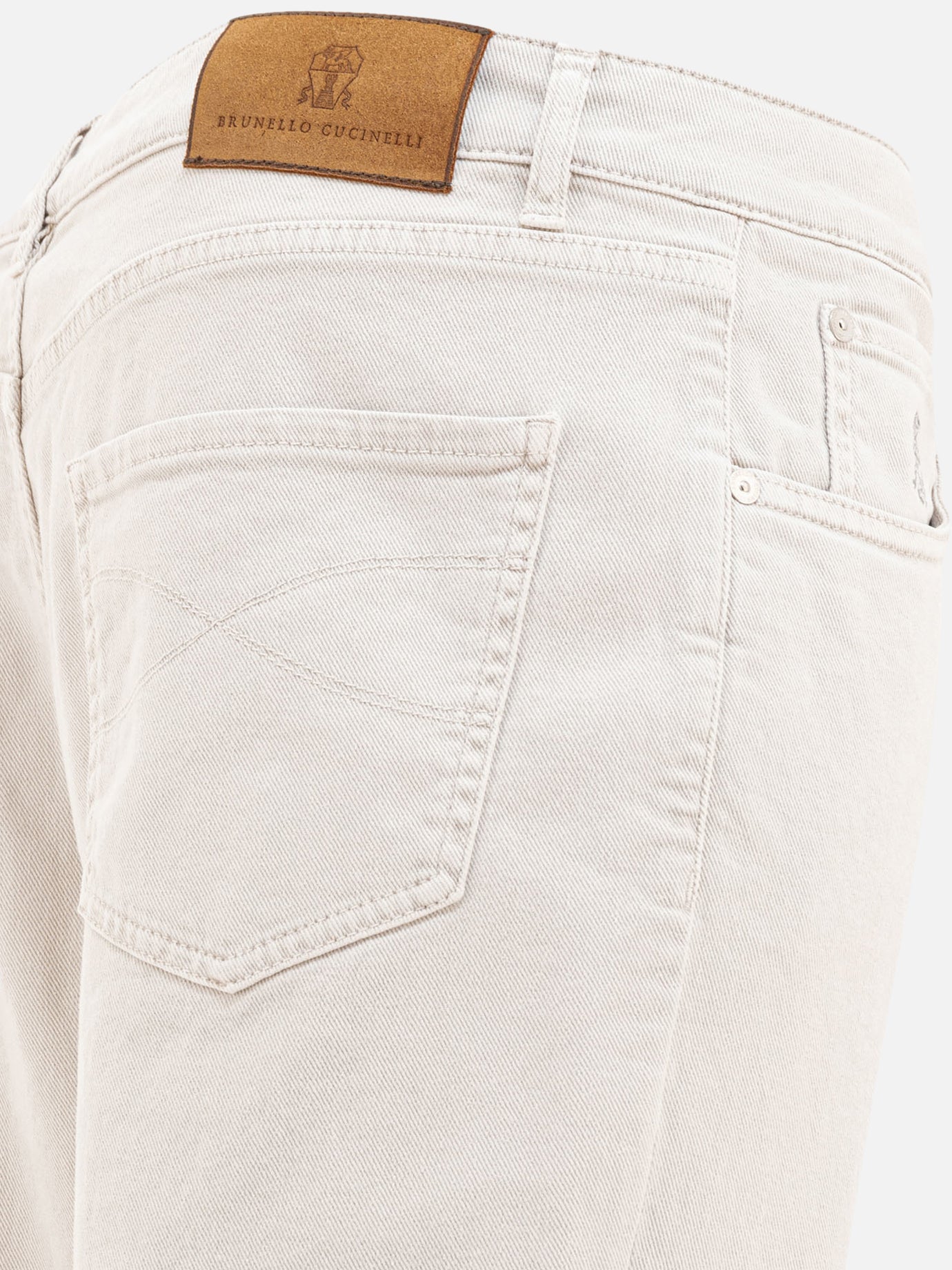 Jeans a gamba dritta Solid colour  Grigio - Brunello Cucinelli Uomo | PDP | VIETTI Online Store | thumbnail_4
