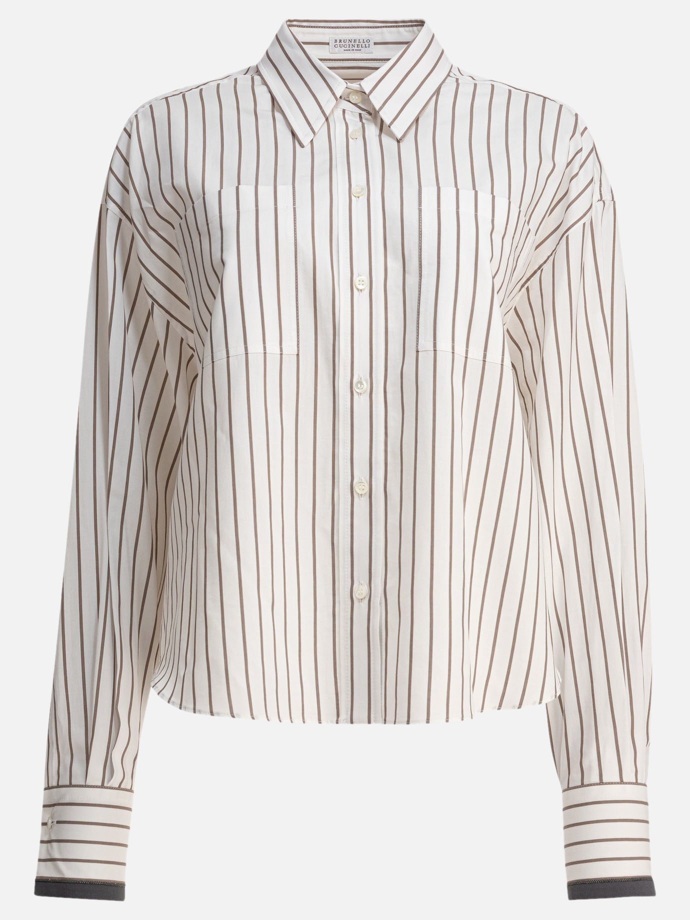 Camicie casual Striped  Bianco - Brunello Cucinelli Donna | PDP | VIETTI Online Store | thumbnail