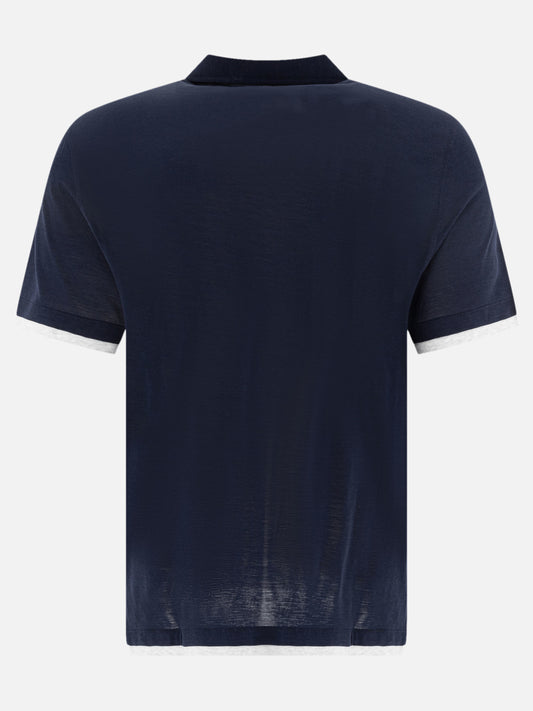 Polo con bottoni Solid colour  Blu - Brunello Cucinelli Uomo | PLP | VIETTI Online Store | 2
