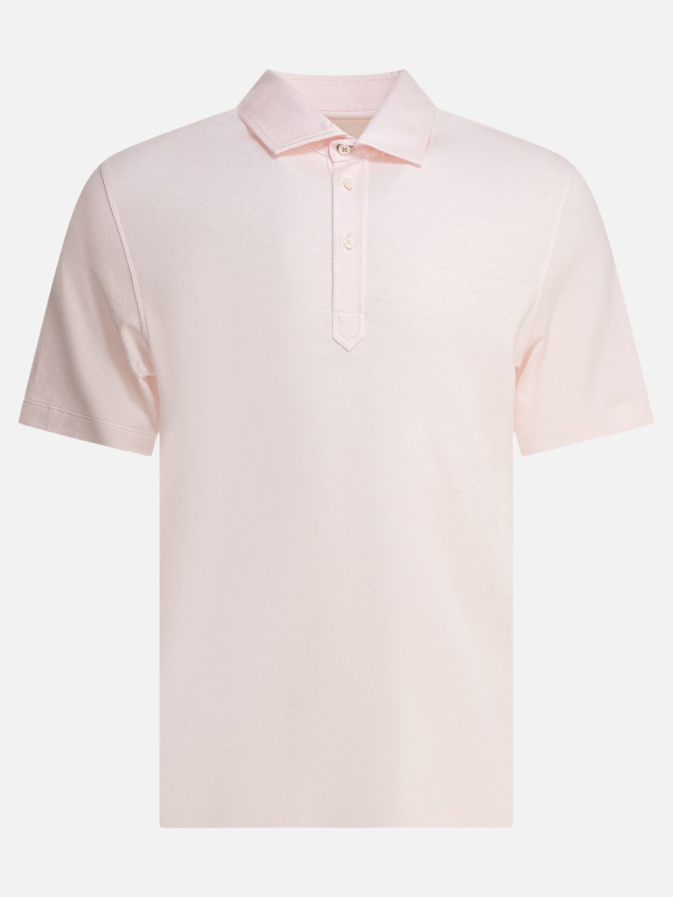 Polo con bottoni Solid colour  Rosa - Brunello Cucinelli Uomo | PDP | VIETTI Online Store | thumbnail
