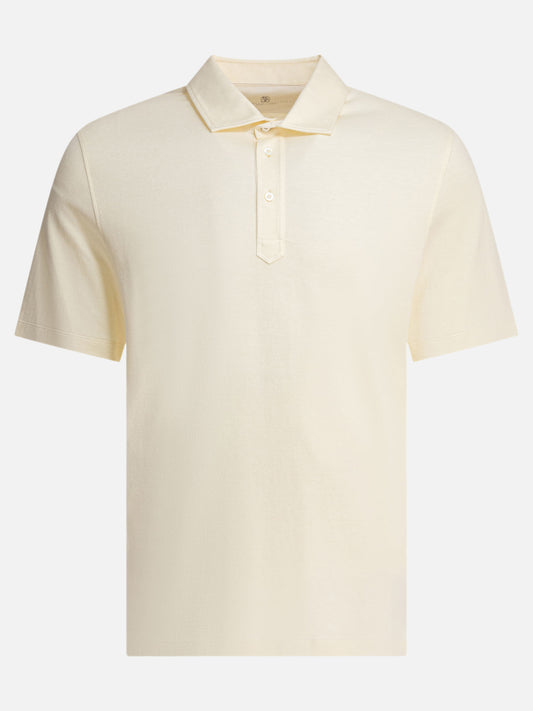 Polo con bottoni Solid colour  Beige - Brunello Cucinelli Uomo | VIETTI Online Store 
