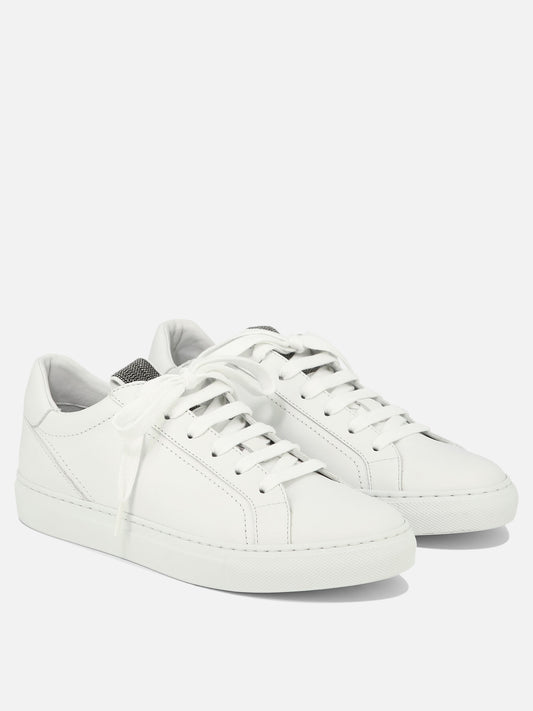 Sneaker basse 100% leather - 100% rubber  Bianco - Brunello Cucinelli Donna | VIETTI Online Store | 2
