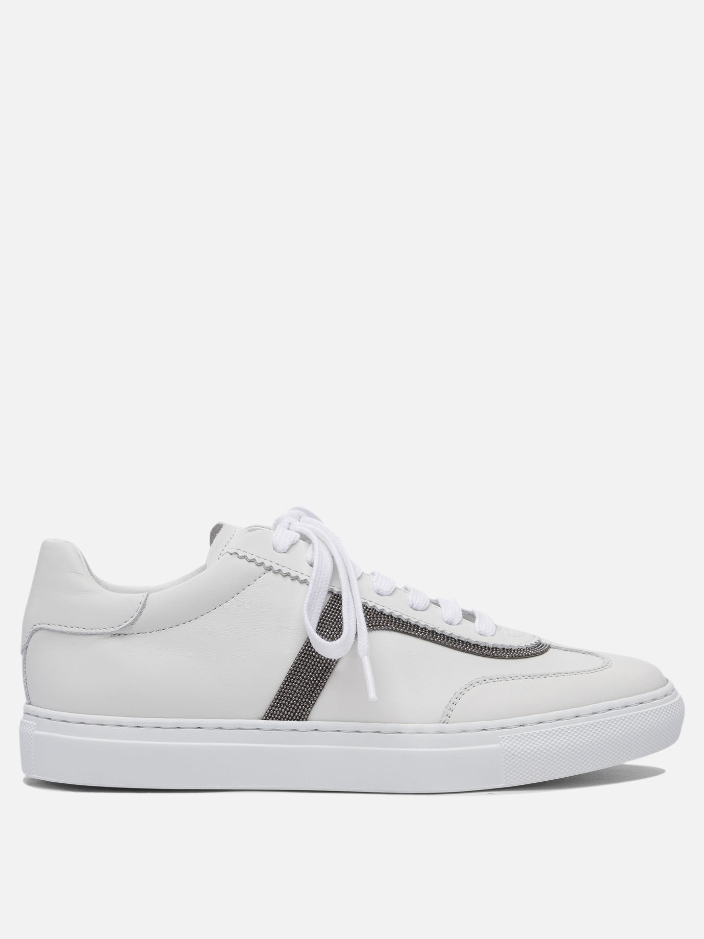 Sneaker basse 100% calf leather - 100% rubber  Bianco - Brunello Cucinelli Donna | PDP | VIETTI Online Store | Zoom-Modal
