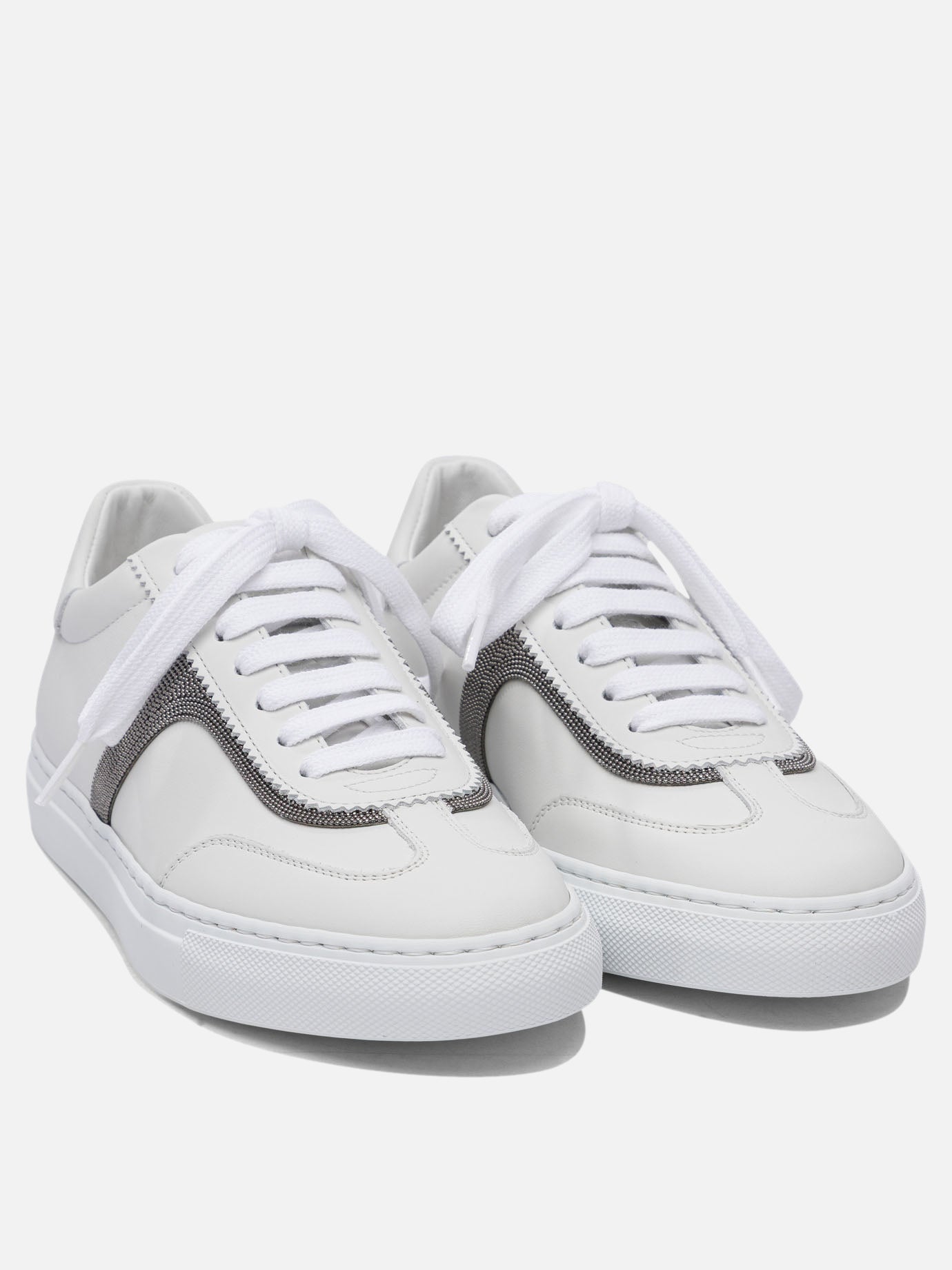 Sneaker basse 100% calf leather - 100% rubber  Bianco - Brunello Cucinelli Donna | PDP | VIETTI Online Store | thumbnail_2