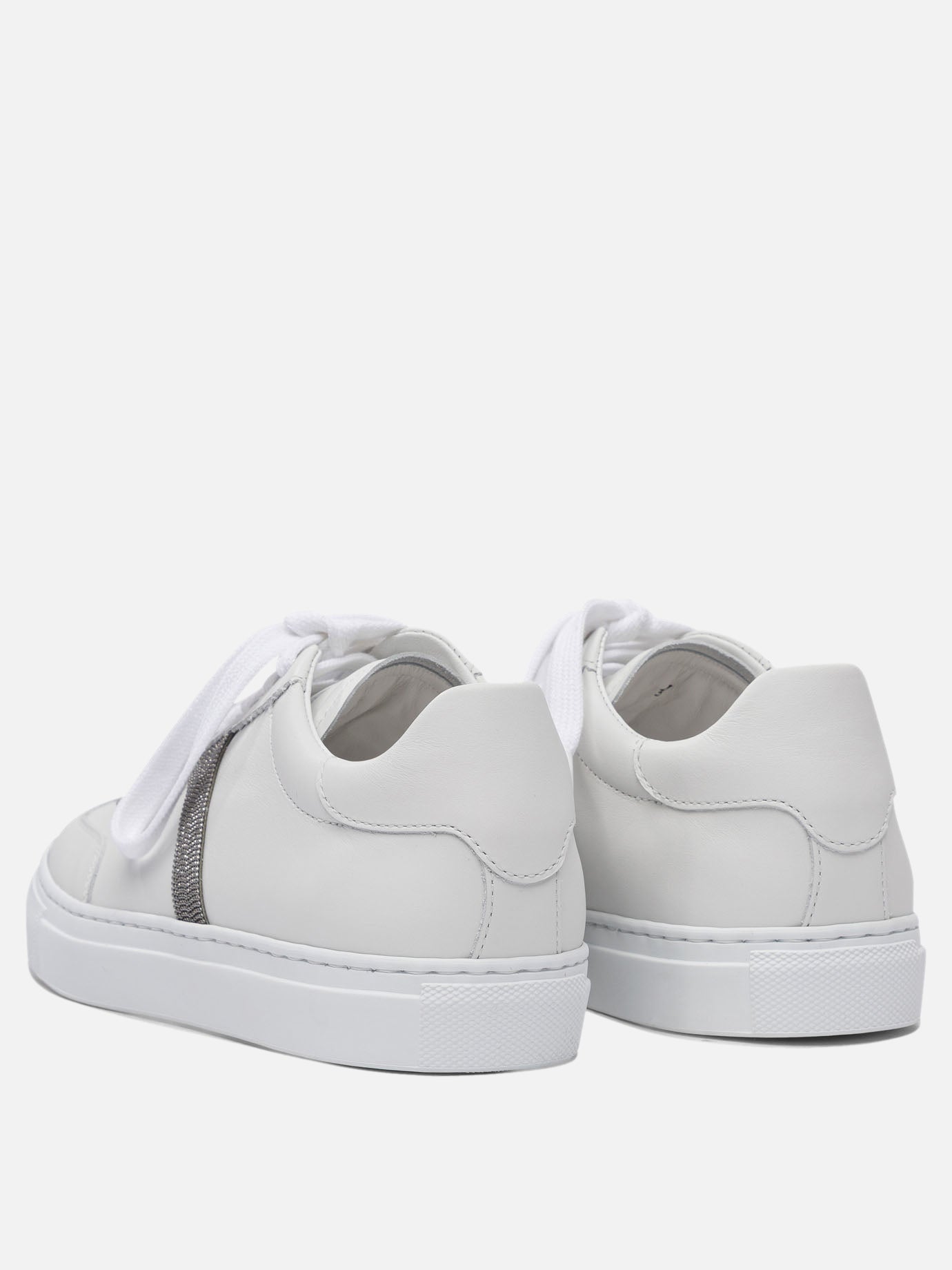 Sneaker basse 100% calf leather - 100% rubber  Bianco - Brunello Cucinelli Donna | PDP | VIETTI Online Store | thumbnail_4