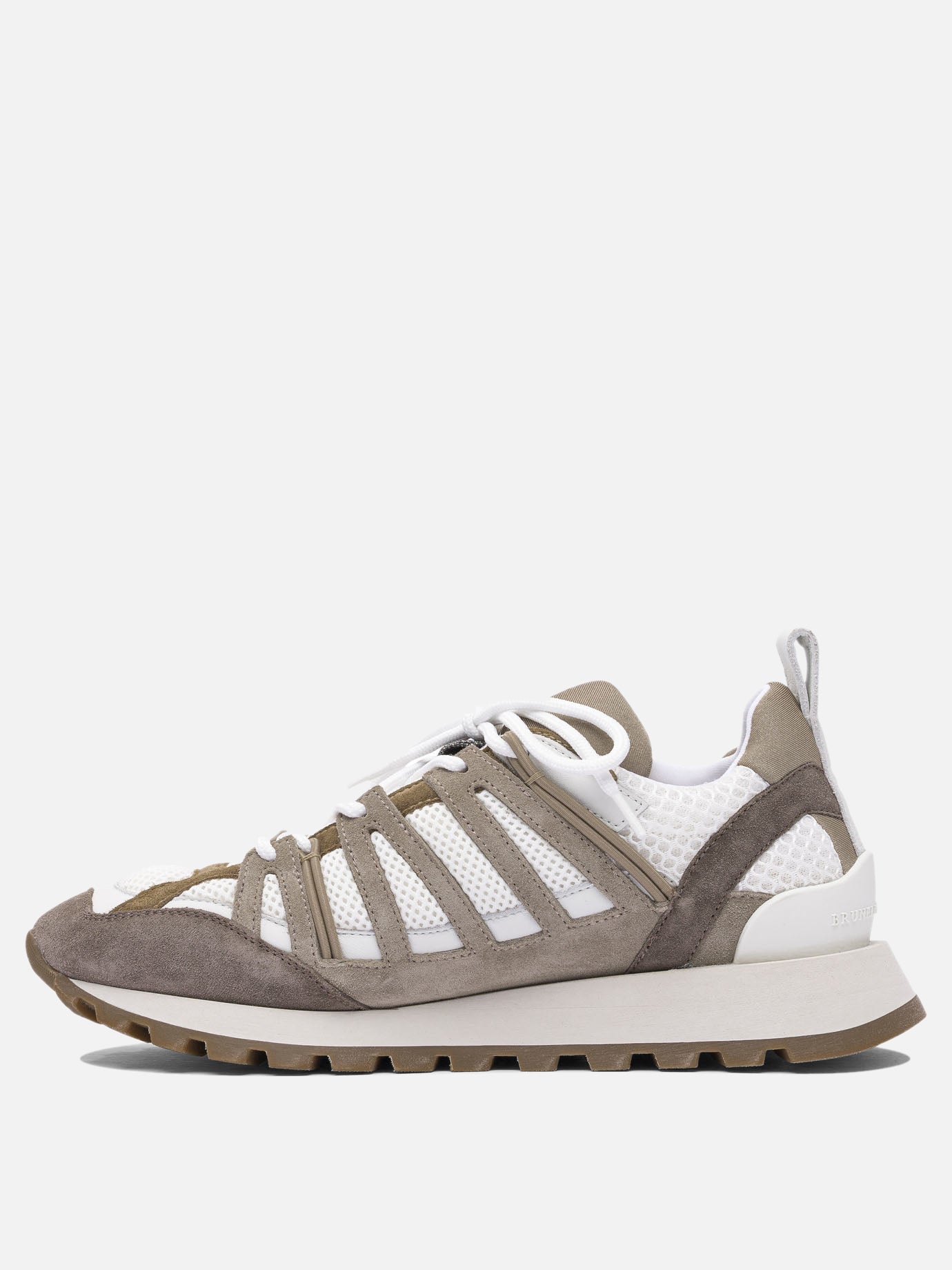 Sneaker basse 70% suede 30% mesh - 100% rubber  Marrone - Brunello Cucinelli Donna | PDP | VIETTI Online Store | thumbnail_3