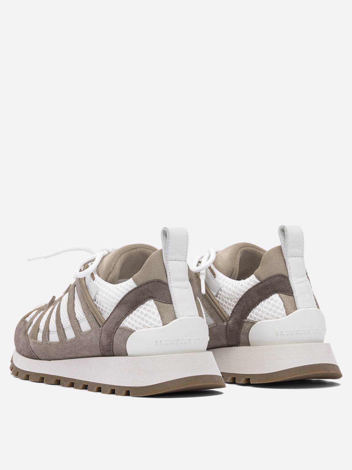 Sneaker basse 70% suede 30% mesh - 100% rubber  Marrone - Brunello Cucinelli Donna | PDP | VIETTI Online Store | thumbnail_4