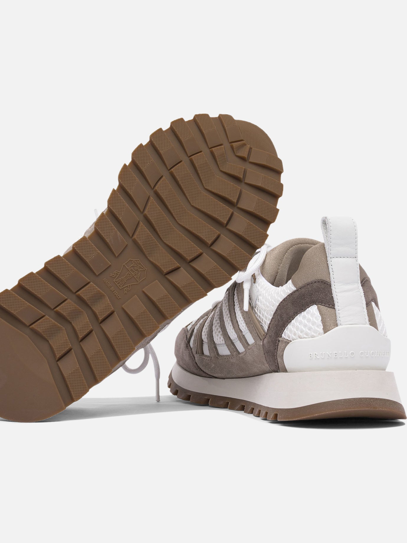 Sneaker basse 70% suede 30% mesh - 100% rubber  Marrone - Brunello Cucinelli Donna | PDP | VIETTI Online Store | thumbnail_5