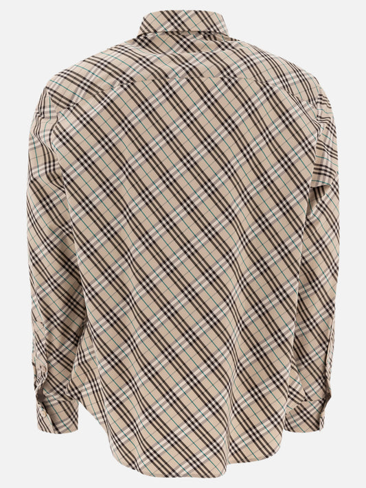 Burberry Cotton Check Shirt 16794608_L Beige 2