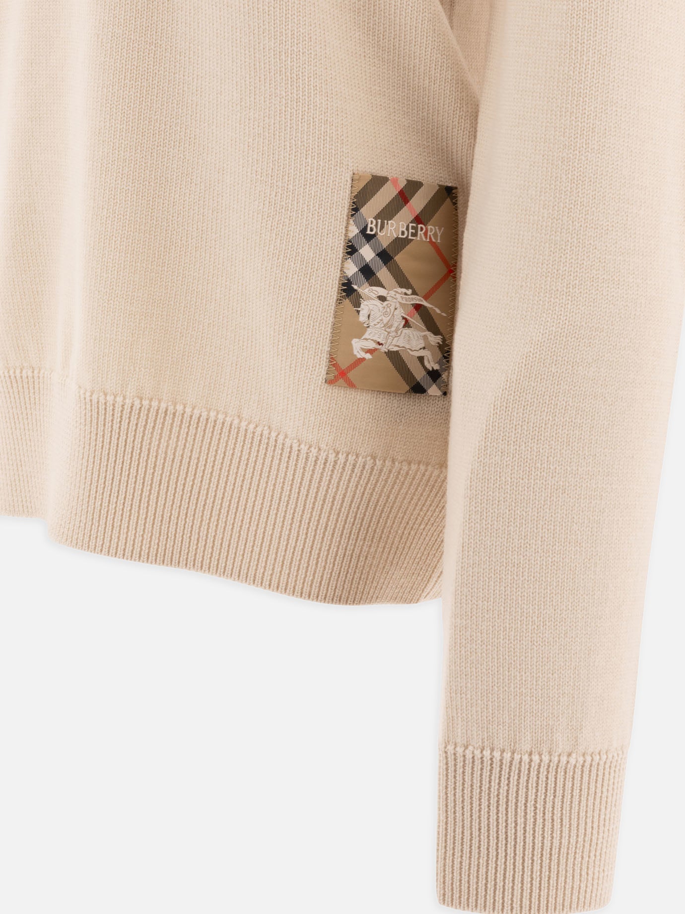 Burberry Wool crew neck sweater Beige