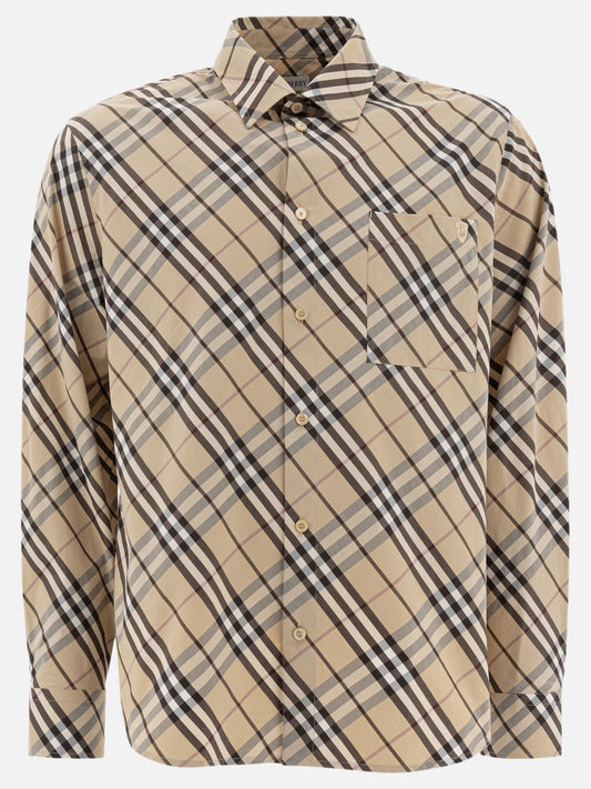 Burberry Cotton Check Shirt 18398031_M Beige 1