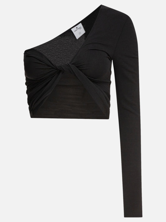 Courrèges One-shoulder crop-top Black

