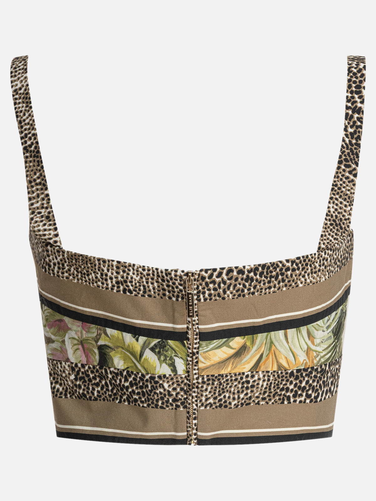 Elie Saab Savannah print cropped top Brown