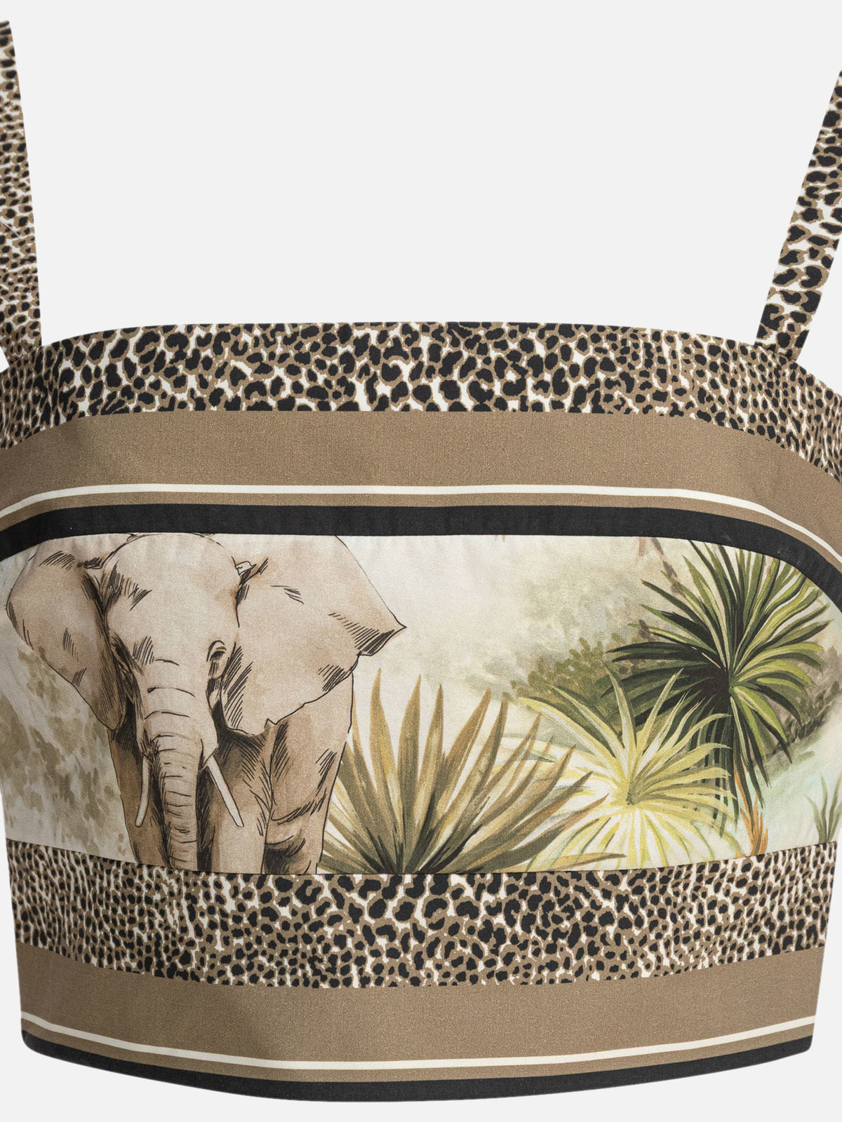 Elie Saab Savannah print cropped top Brown - VIETTI