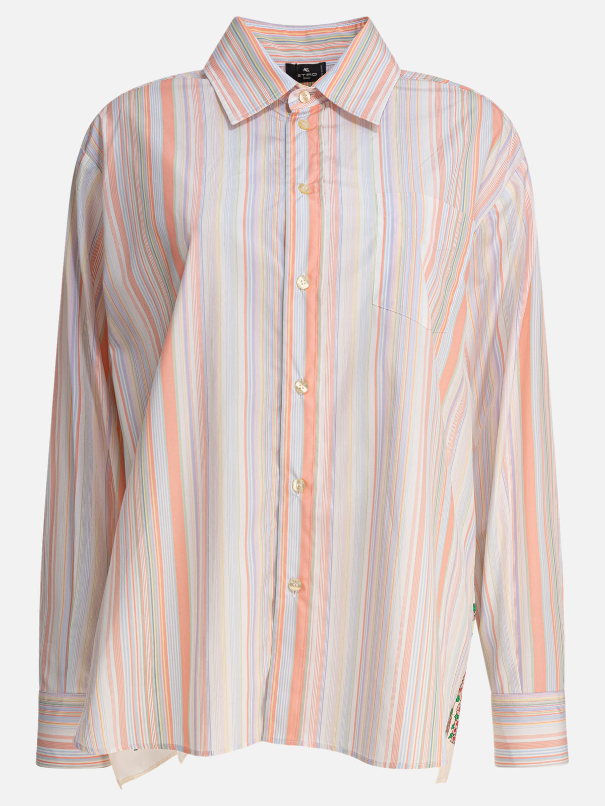 Etro Striped shirt with print on the back Pink