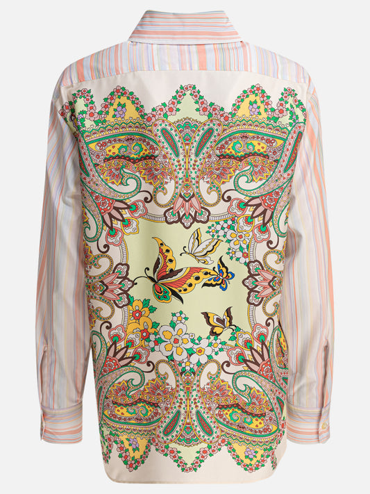 Etro Camicia a righe con stampa sul retro 22809641_38 Pink 2