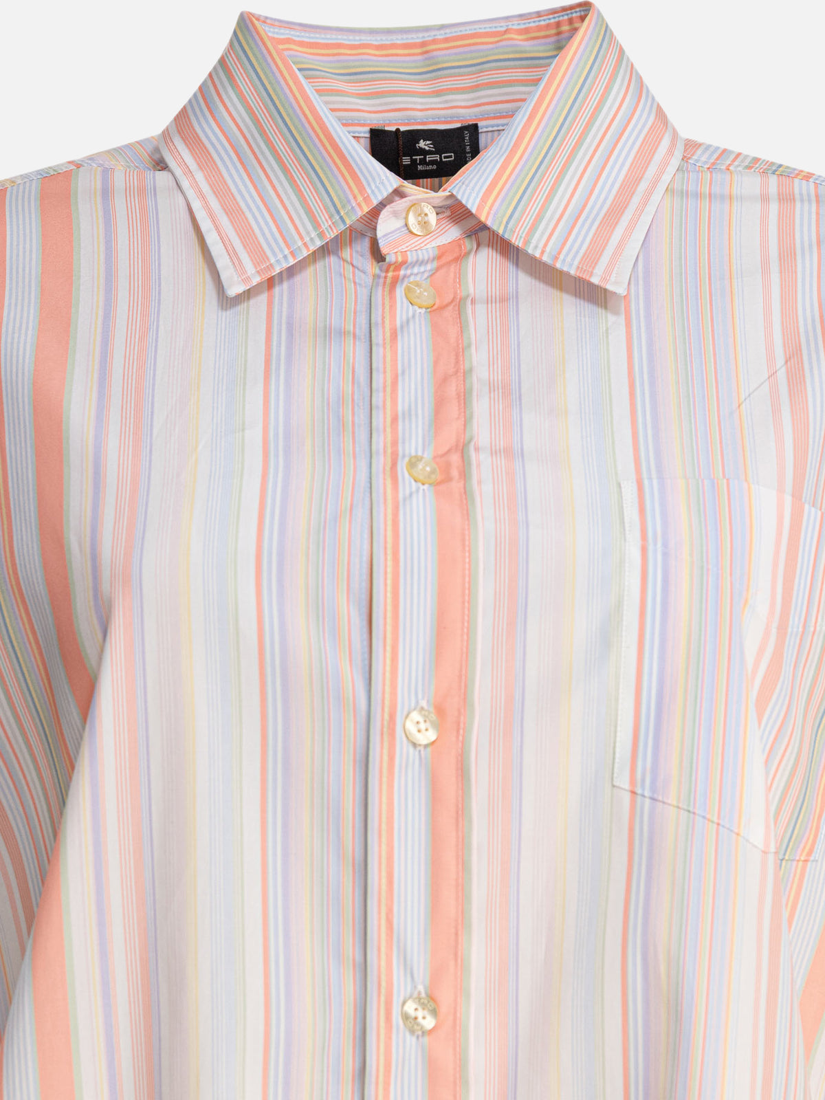 Etro Striped shirt with print on the back Pink