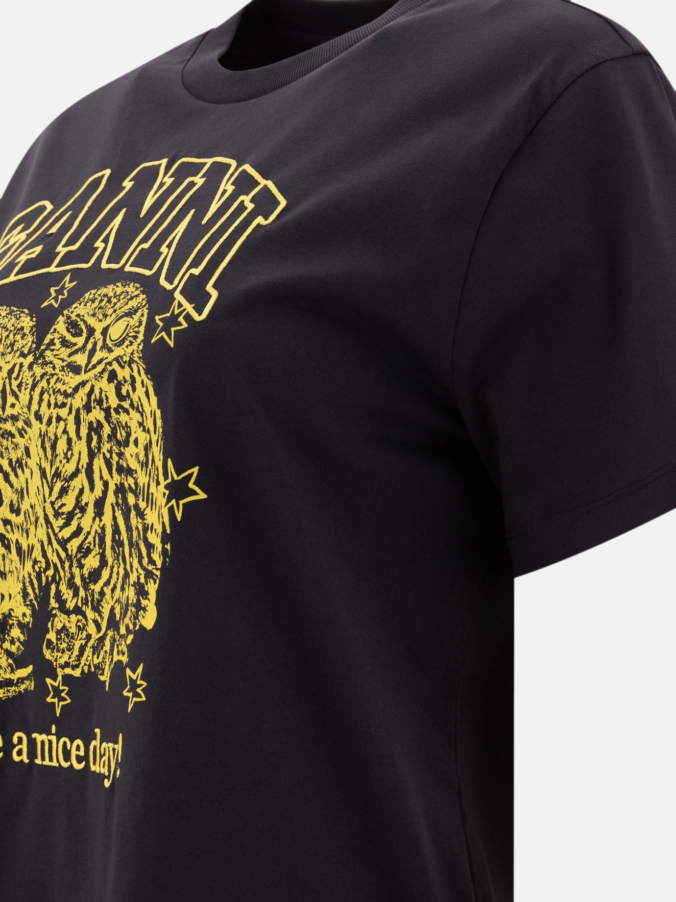 T-shirt girocollo Logo  Nero - Ganni Donna | PDP | VIETTI Online Store | thumbnail_4