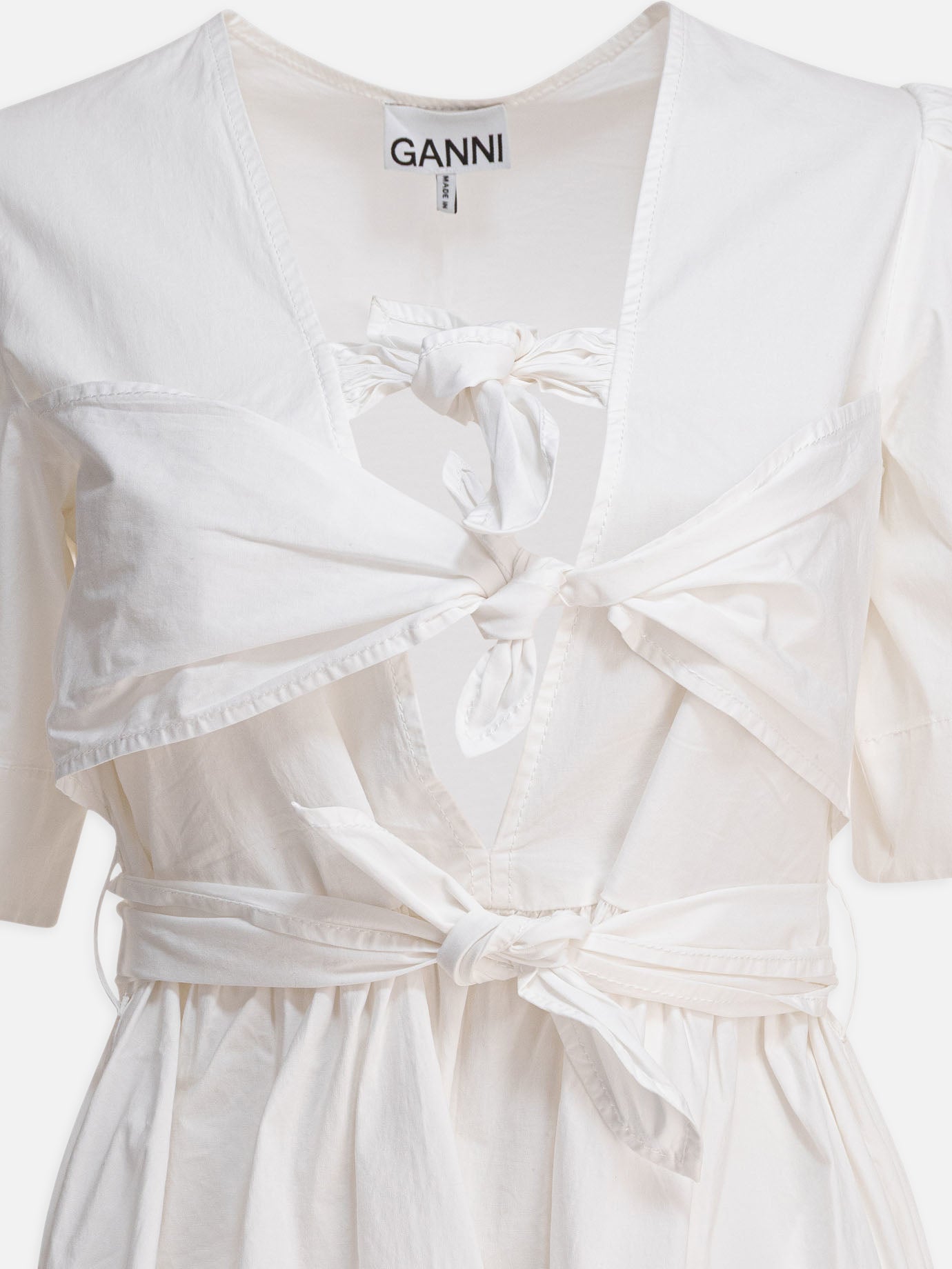 Ganni Midi dress with bows - Women | VIETTI Online Store Shop