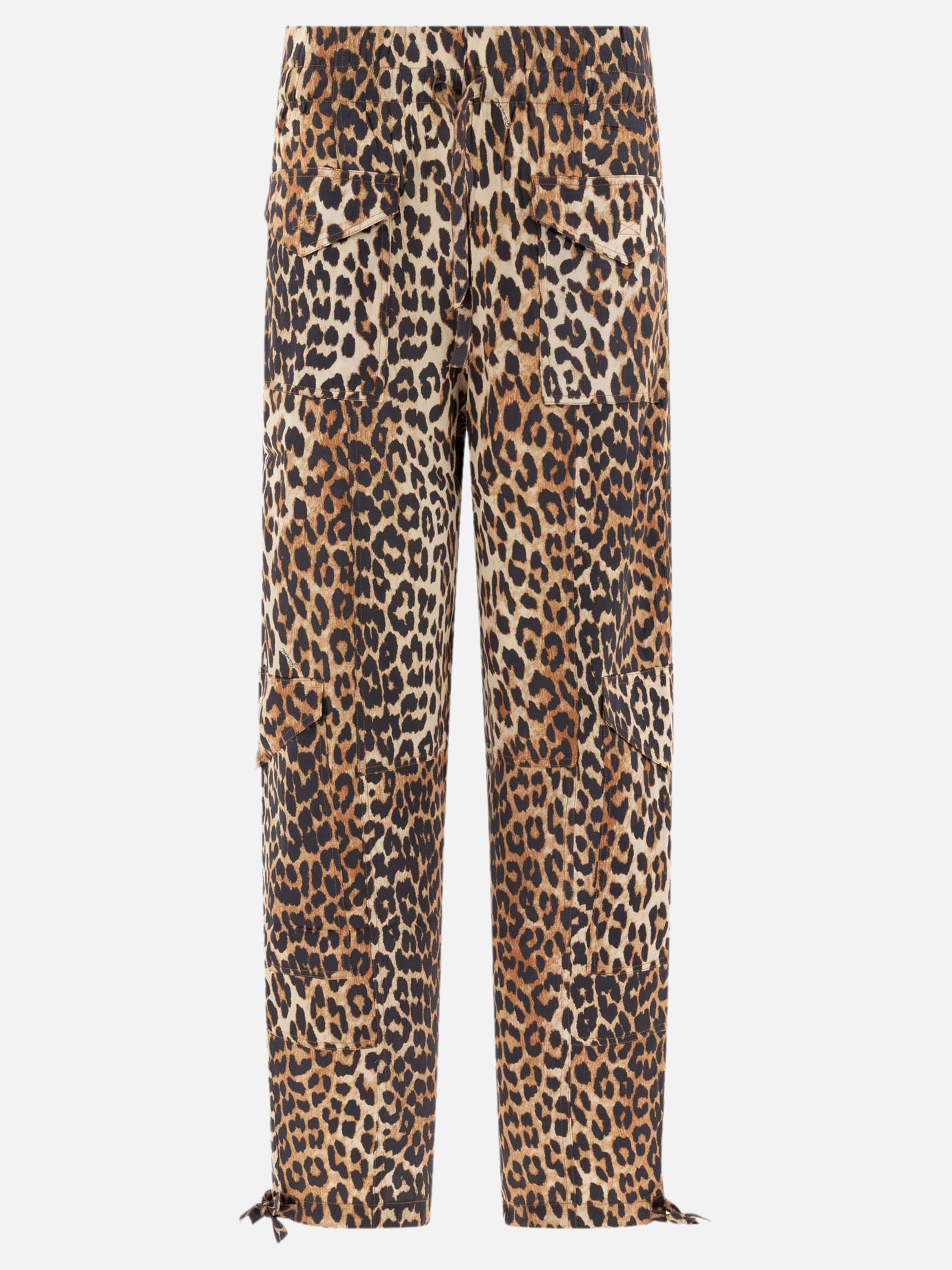 Pantaloni cargo & parachute Animal print  Marrone - Ganni Donna | PDP | VIETTI Online Store | thumbnail