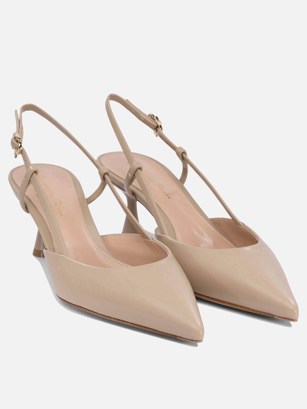 Gianvito Rossi "Ascent 55 mm" Slingbacks Beige