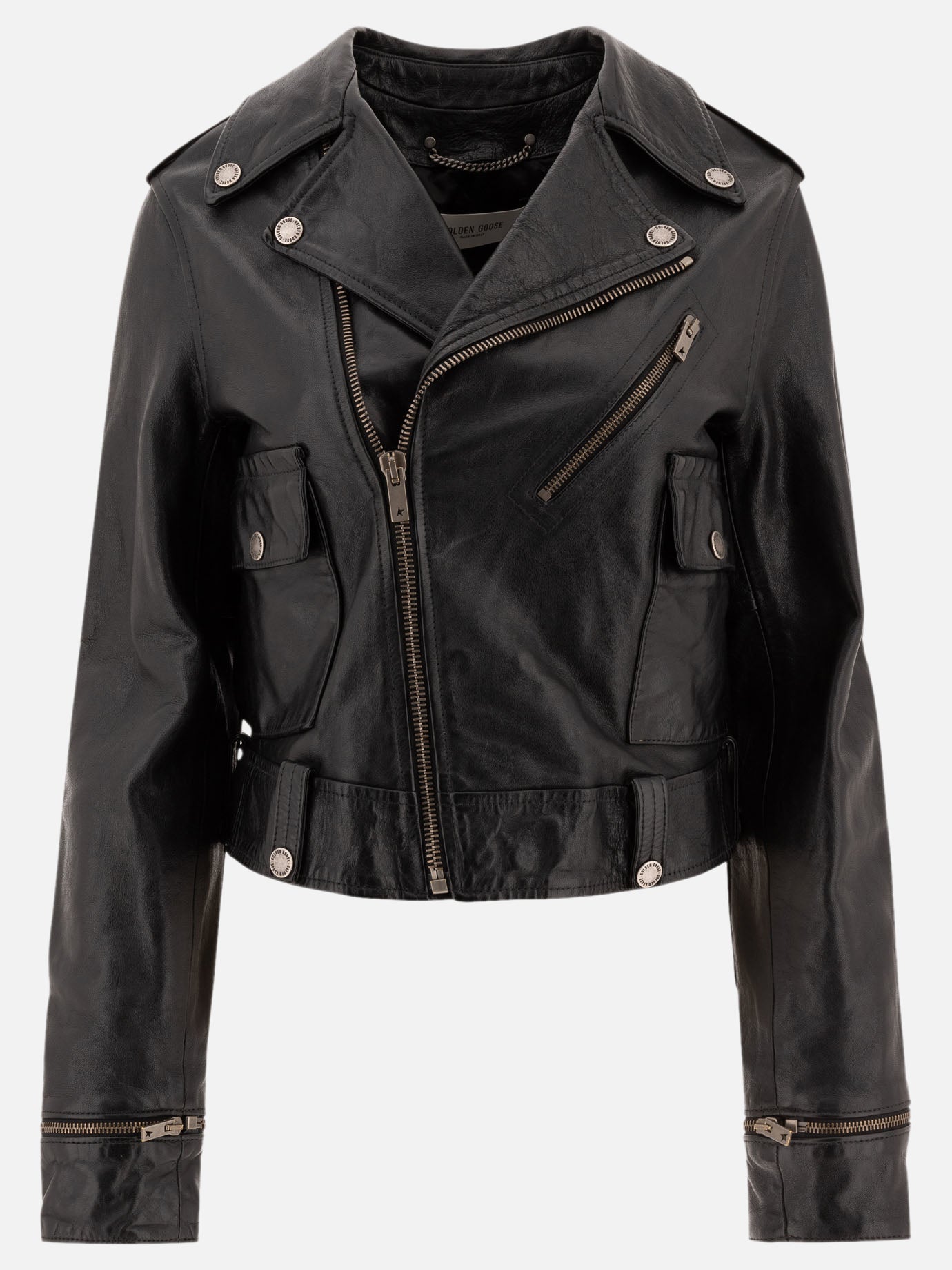 Golden Goose Giacca biker in pelle 15858253_38 Black thumbnail_1