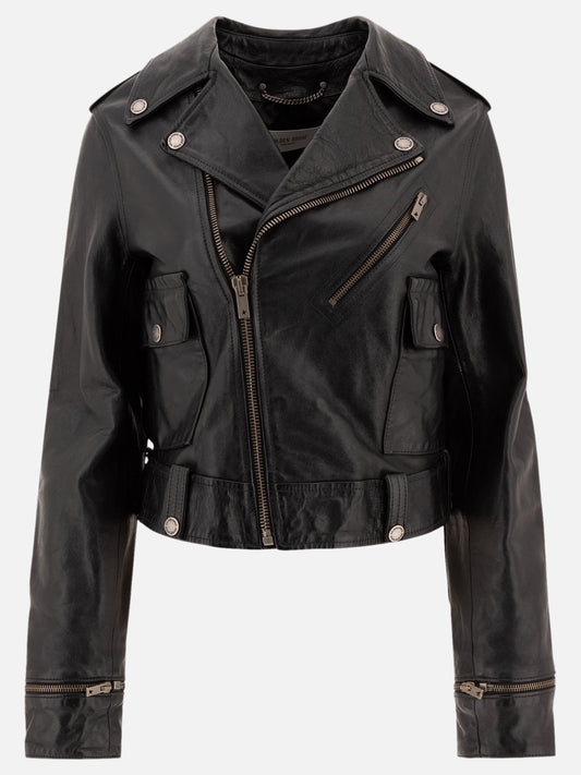Golden Goose Leather biker jacket 15858253_38 Black 1