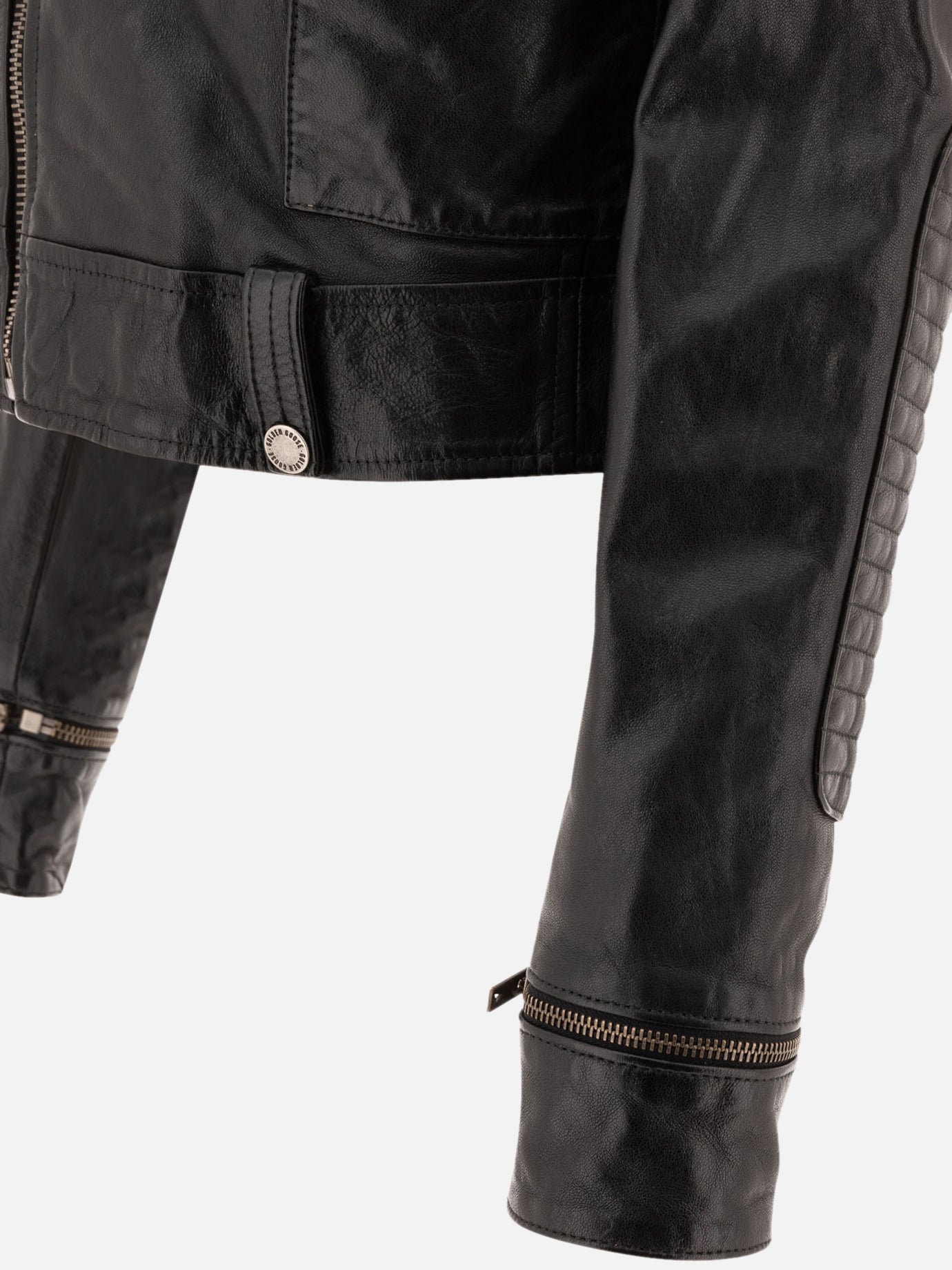 Golden Goose Leather biker jacket Black