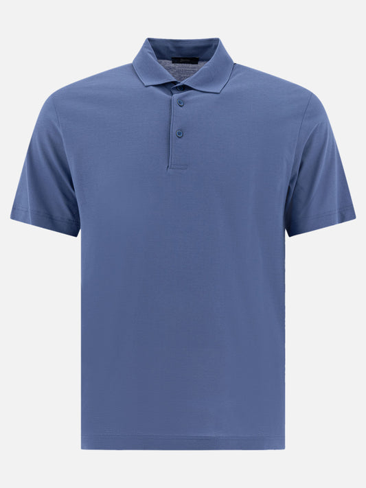 Polo con bottoni Solid colour  Azzurro - Herno Uomo | PLP | VIETTI Online Store 
