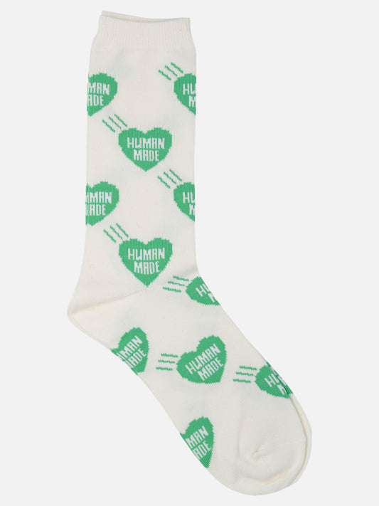 Human Made "Heart" socks 11281469_L Green 1