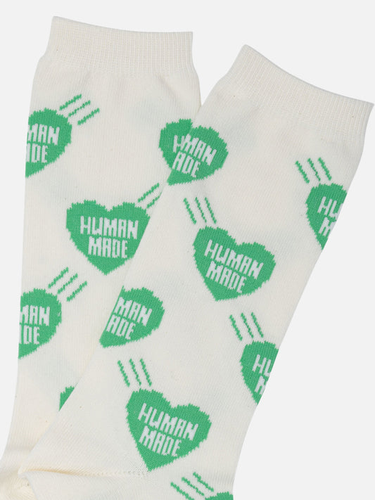 Human Made "Heart" socks 11281469_L Green 2