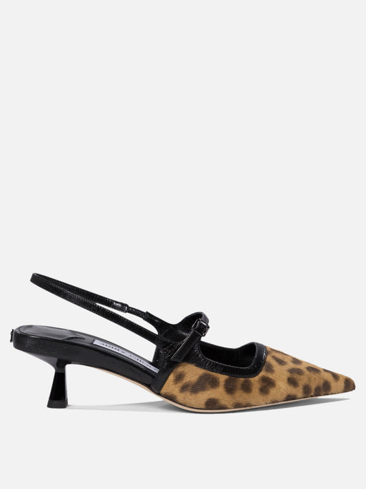 Jimmy Choo "Didi 45 mm" Slingbacks Beige

