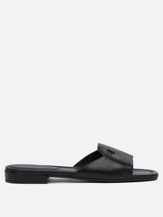 Flat sandals 100% leather - 50% leather 50% rubber  Black - Jimmy Choo Women | PDP | VIETTI Online Store 
