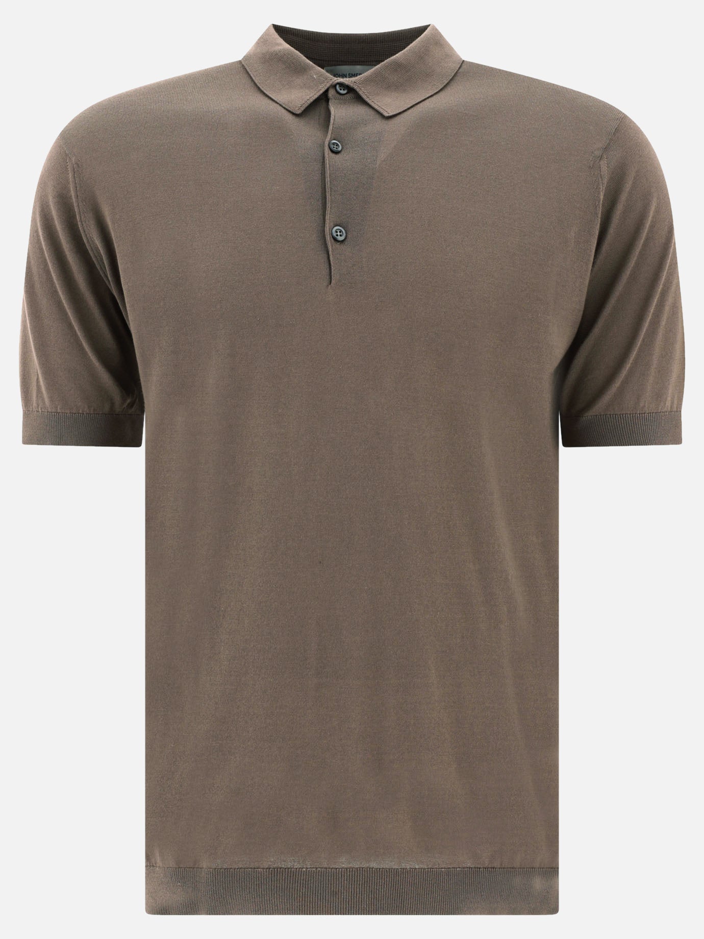 Polo con bottoni Solid colour  Marrone - John Smedley Uomo | PDP | VIETTI Online Store | thumbnail