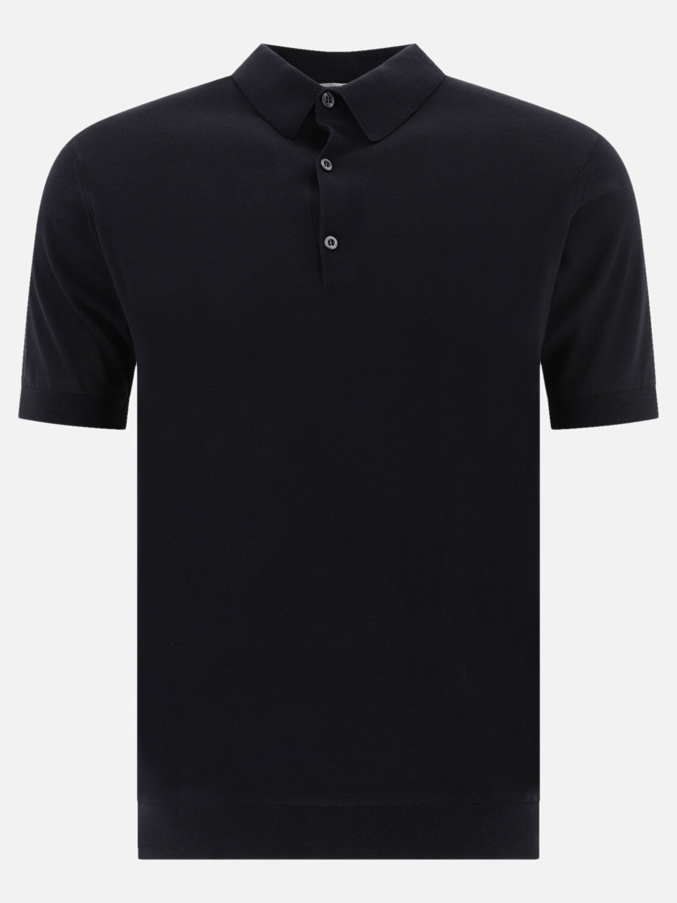 Polo shirts with buttons Solid colour  Black - John Smedley Men | PDP | VIETTI Online Store | Zoom-Modal

